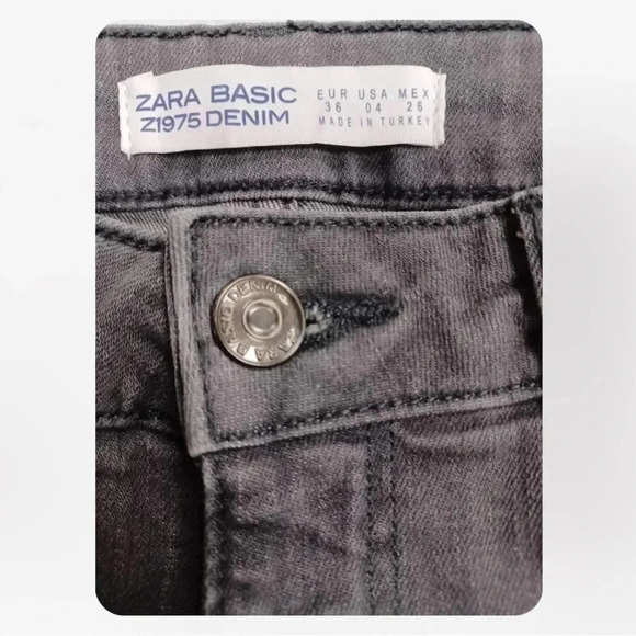 Zara Ankle Floral  Skinny Low Rise Grey Jeans Size 4 - Picture 10 of 10